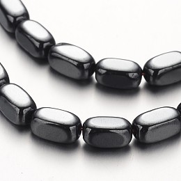 Honeyhandy Non-magnetic Synthetic Hematite Bead Strands, Cuboid, Original Color, 8x4x4mm, Hole: 1mm, about 52pcs/strand, 15.7 inch