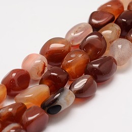 Honeyhandy Natural Carnelian Bead Strands, Tumbled Stone, Nuggets, Dyed, 13~22x10~16x8~14mm, Hole: 2mm, about 22~26pcs/strand, 15.75 inch