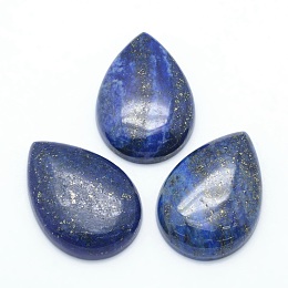 Honeyhandy Natural Lapis Lazuli Cabochons, Dyed, Drop, 34~35x24~25x6.5~7mm