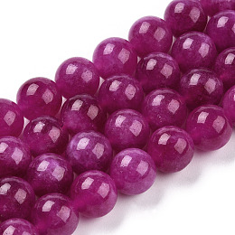 Honeyhandy Natural Quartz Beads Strands, Dyed & Heated, Imitation Tourmaline, Round, Medium Violet Red, 10~10.5mm, Hole: 1.2mm, about 38pcs/strand, 14.96 inch(38cm)