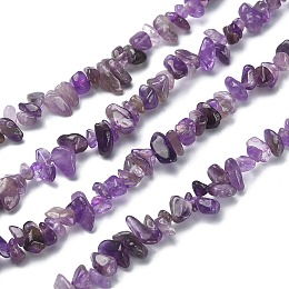 Natural Amethyst Chip Beads Strands, Dyed, 5~8x5~8mm, Hole: 1mm, about 31.5 inch