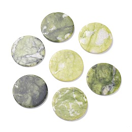 Honeyhandy Natural Chinese Jade Beads, Flat Round, 49x4~5.5mm