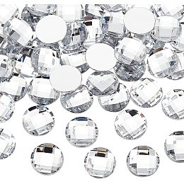 FINGERINSPIRE 80 Pcs 25mm Flat Back Round Acrylic Rhinestone Gems with Container & Bubble Bags Clear Circle Crystals Bling Jewels Embelishments for Costume Making Cosplay Jewels Crafts