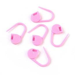 Honeyhandy Eco-Friendly ABS Plastic Knitting Crochet Locking Stitch Markers Holder, Pearl Pink, 22x11x3mm, Pin: 1mm