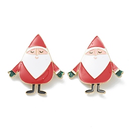 Honeyhandy Christmas Themed Alloy Enamel Brooches, Enamel Pin, with Clutches, Santa Claus, Colorful, 39x34.5x7mm, Pin: 0.7mm