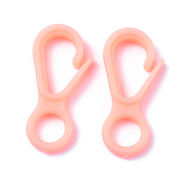 Honeyhandy Plastic Lobster CLaw Clasps, Light Salmon, 33x15.5x4.5mm, Hole: 7.5mm