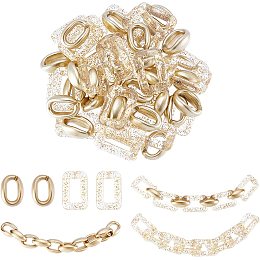 SUPERFINDINGS 100Pcs 2 Styles Spray Painted Acrylic Linking Rings Transparent Quick Link Connectors Plastic Linking Chain for Earring Necklace Jewelry Eyeglass Chain DIY Craft Making