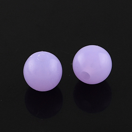 Honeyhandy Fluorescent Acrylic Beads, Round, Lilac, 8mm, Hole: 1.5mm, about 1700pcs/500g