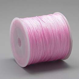 Honeyhandy Nylon Thread, Chinese Knotting Cord, Pink, 0.8mm, about 109.36 yards(100m)/roll