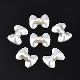 Honeyhandy ABS Plastic Imitation Pearl Beads, Bowknot, Creamy White, 14.5x19.5x5mm, Hole: 1.6mm