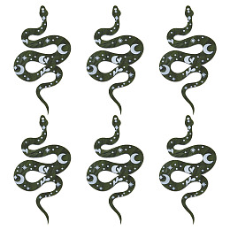 SUNNYCLUE 1 Box 12 Pcs Snake Charms Snakes Acrylic Charms Gothic Style Boa Animal Charm Flat Back Star Moon Heart Charms for Jewelry Making Charm Nail Art Necklace Earrings Keychain DIY Supplies