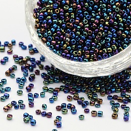 Honeyhandy 12/0 Glass Seed Beads, Opaque Colours Rainbow, Colorful, 2mm, Hole: 0.6mm, about 30000pcs/pound