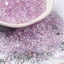 Glass Seed Beads, Peanut, Plum, 5.5~6x3~3.5x3mm, Hole: 1~1.2mm