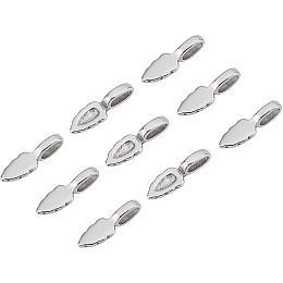 UNICRAFTALE 10pcs Stainless Steel Glue-on Flat Pad Pendant Bails Blank Pad Pendant Connector 7x3mm Hole Metal Charm for DIYY Jewelry Making 7x21mm