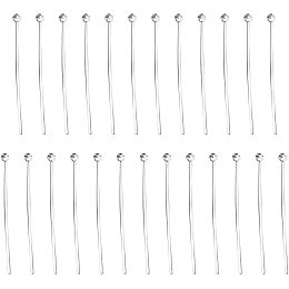 SUNNYCLUE 1 Box 25Pcs Sterling Silver Flat Head Pins 2cm Flat Head Pins for DIY Jewelry Making Earrings Findings