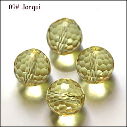 Honeyhandy Imitation Austrian Crystal Beads, Grade AAA, Faceted, Round, Dark Khaki, 10mm, Hole: 0.9~1mm