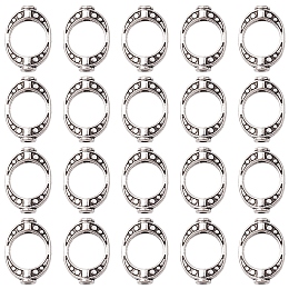 Honeyhandy Donut Tibetan Style Alloy Bead Frames, Cadmium Free & Lead Free, Antique Silver, 15x10.5x3mm, Hole: 1mm