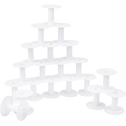 Pandahall Elite 20 Packs Small Empty Spools White Plastic Spools Weaving Bobbins Craft Spools for Embroidery Thread, Paracord, Yarn, Ribbon, Crafts and Sewing, 2.2X 2.3 inch