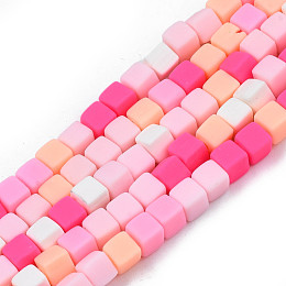 Polymer Clay Beads (4 x 1 mm) Mix Color Pink (300 pcs)