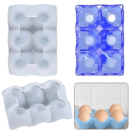 Honeyhandy Egg Holder Silicone Molds, Resin Casting Molds, For DIY Egg Holder Tray Making, Usable in Kitchen Refrigerator, White, 145x100x37mm