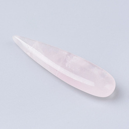 Honeyhandy Natural Rose Quartz Pendants, teardrop, 35~37x10x5~6mm, Hole: 1mm