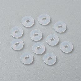 Honeyhandy Rubber O Rings, Donut Spacer Beads, Fit European Clip Stopper Beads, White, 2mm