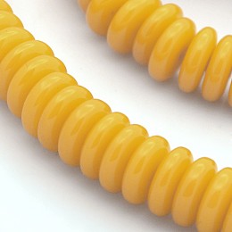 Honeyhandy Resin Heishi Beads Strands, Disc/Flat Round, Orange, 10x3~4mm, Hole: 1mm, about 90pcs/strand, 11.8 inch