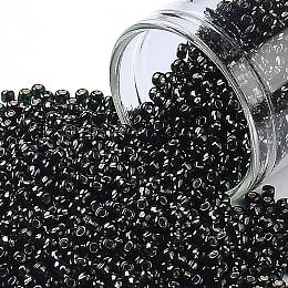 TOHO Round Seed Beads, Japanese Seed Beads, (2209) Silver Lined Dark Emerald, 11/0, 2.2mm, Hole: 0.8mm, about 1110pcs/10g