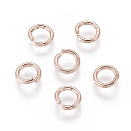 Honeyhandy 304 Stainless Steel Open Jump Rings, Rose Gold, 7x1.2mm, Inner Diameter: 5mm