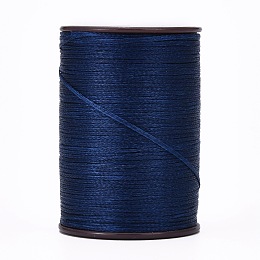 Honeyhandy Flat Waxed Thread String, Micro Macrame Cord, for Leather Sewing Stitching, Marine Blue, 0.8mm, about 109.36 yards(100m)/roll