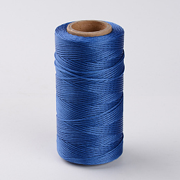 Honeyhandy Flat Waxed Polyester Cords, Royal Blue, 1x0.3mm, about 284.33 yards(260m)/roll