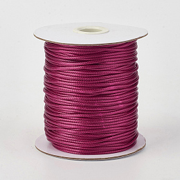 Honeyhandy Eco-Friendly Korean Waxed Polyester Cord, Medium Violet Red, 1mm, about 185yards/roll(555 feet/roll)(169.16m/roll)