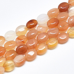 Honeyhandy Natural Carnelian Beads Strands, Oval, 8x6x4mm, Hole: 1mm, about 49~50pcs/strand, 14.5 inch~14.7 inch