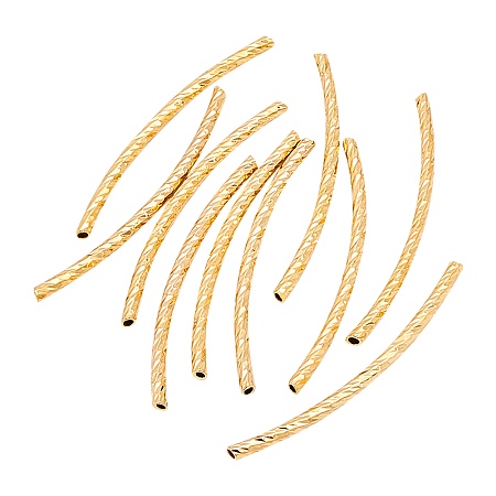 Brass Tube Beads, Real 18K Gold Plated, 29x1mm, Hole: 1mm; 100pcs/box