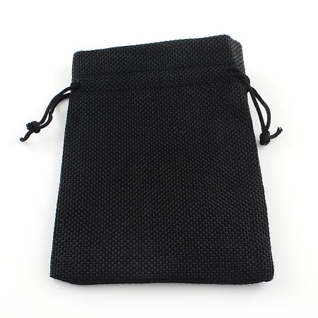 NBEADS 250 Pcs 5.5x3.9 Inch Black Burlap Wedding Pouches Drawstring Bags Jewelry Pouches Gift Pouches