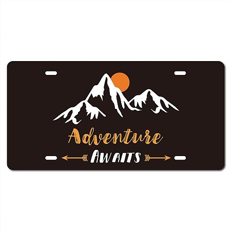 CREATCABIN Metal Tin Sign Adventure Await Mountain Sun Retro Vintage Funny Wall Art Mural Hanging Iron Painting Home Garden Bar Pub Kitchen Living Room Office Plaque 12x6inch