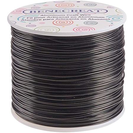 BENECREAT 12 17 18 Gauge Aluminum Wire (18 Gauge,492 FT) Anodized Jewelry Craft Making Beading Floral Colored Aluminum Craft Wire - Black