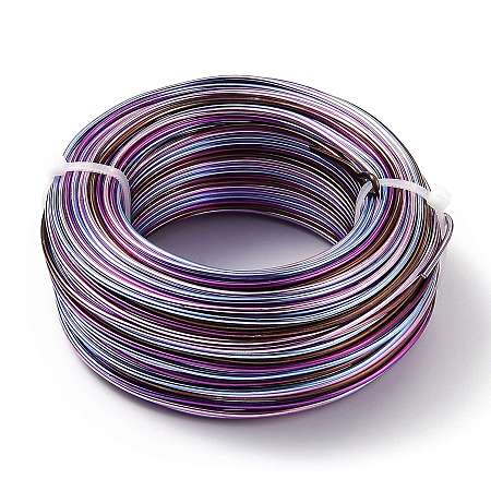 Honeyhandy 5 Segment Colors Aluminum Craft Wire, for Beading Jewelry Craft Making, Purple, 12 Gauge, 2mm, about 190.28 Feet(58m)/roll