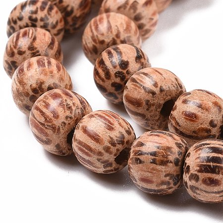Honeyhandy Natural Coconut Wood Beads Strands, Round, Coconut Brown, 7.5x7.5mm, Hole: 2.5mm