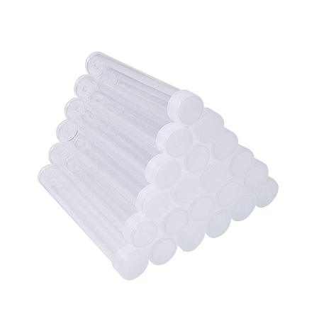 ARRICRAFT 100Pcs Plastic Bead Storage Containers 3x0.51 inch (78x13mm) Transparent Clear Empty Tube Bottles with Lids