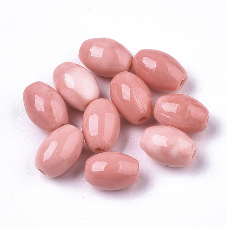 ARRICRAFT Sea Bamboo Coral(Imitation Coral) Beads, Dyed, Oval, Light Coral, 11x7.5mm, Hole: 1.8mm