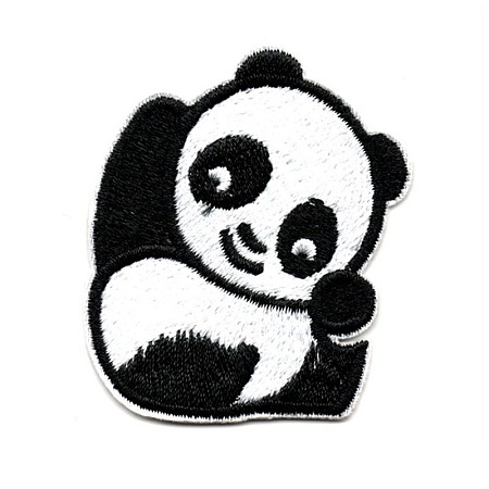 Honeyhandy Computerized Embroidery Cloth Iron on/Sew on Patches, Costume Accessories, Appliques, Panda, Black & White, 51x44mm