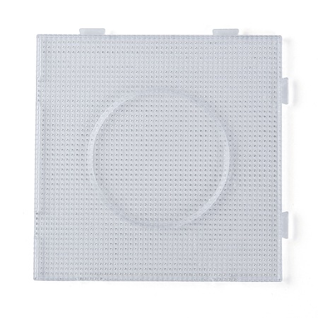 Honeyhandy Pegboards for 3x2.5mm Mini Fuse Beads, Clear, 140x140x7.5mm