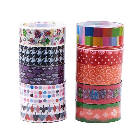 ARRICRAFT 10 Rolls DIY Scrapbook Adhesive Tapes for DIY Crafts Scrapbooking Masking Paper Decoration Gift Wrapping 16MM