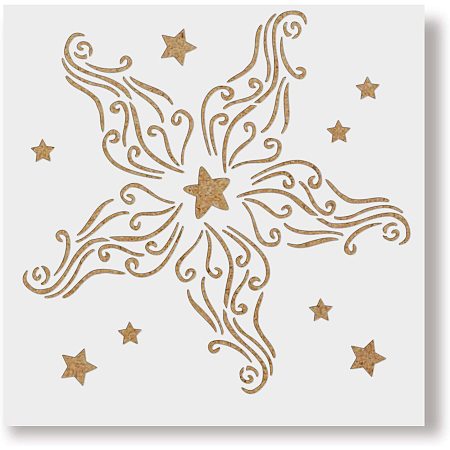 BENECREAT 12x12 Inches Starfish Stencils Sea Creature Painting Stencils for Art Painting on Wood, Scrabooking Cardmaking and Christmas DIY Wall Floor Decoration