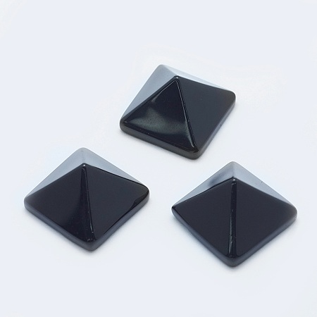 Honeyhandy Natural Obsidian Cabochons, Pyramid, 20x20x12~13mm, Diagonal Length: 26mm