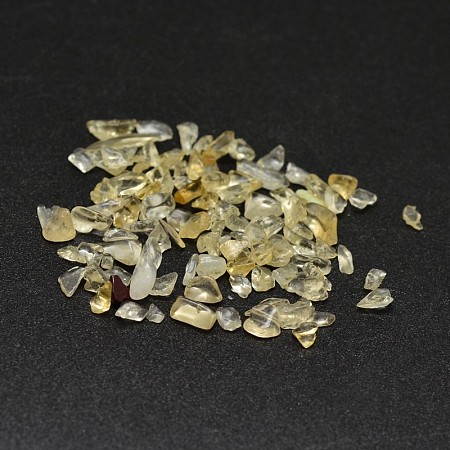 Honeyhandy Natural Citrine Chip Beads, No Hole/Undrilled, 2~8x2~4mm, about 8500pcs/500g