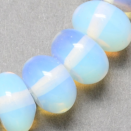 Honeyhandy Opalite Beads Strands, Rondelle, Light Cyan, 6x4mm, Hole: 1mm, about 99pcs/strand, 15.7 inch