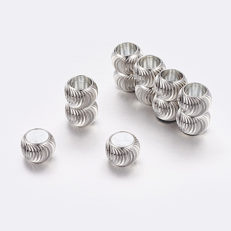 ARRICRAFT Rondelle Brass Magnetic Clasps, Platinum, 16x11.5mm, Hole: 6mm