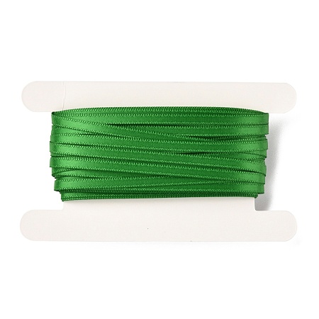 ARRICRAFT Double Face Satin Ribbon, for DIY Handmade Craft, Gift Decoration, Green, 1/8 inch(3mm), about 10.93 yards(10m)/card